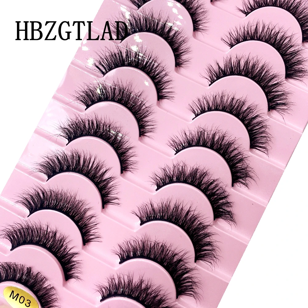 10 pairs of Russian striped eyelashes fluffy artificial mink eyelashes 3D fake eyelashes Russian curly eyelashes fake eyelashes