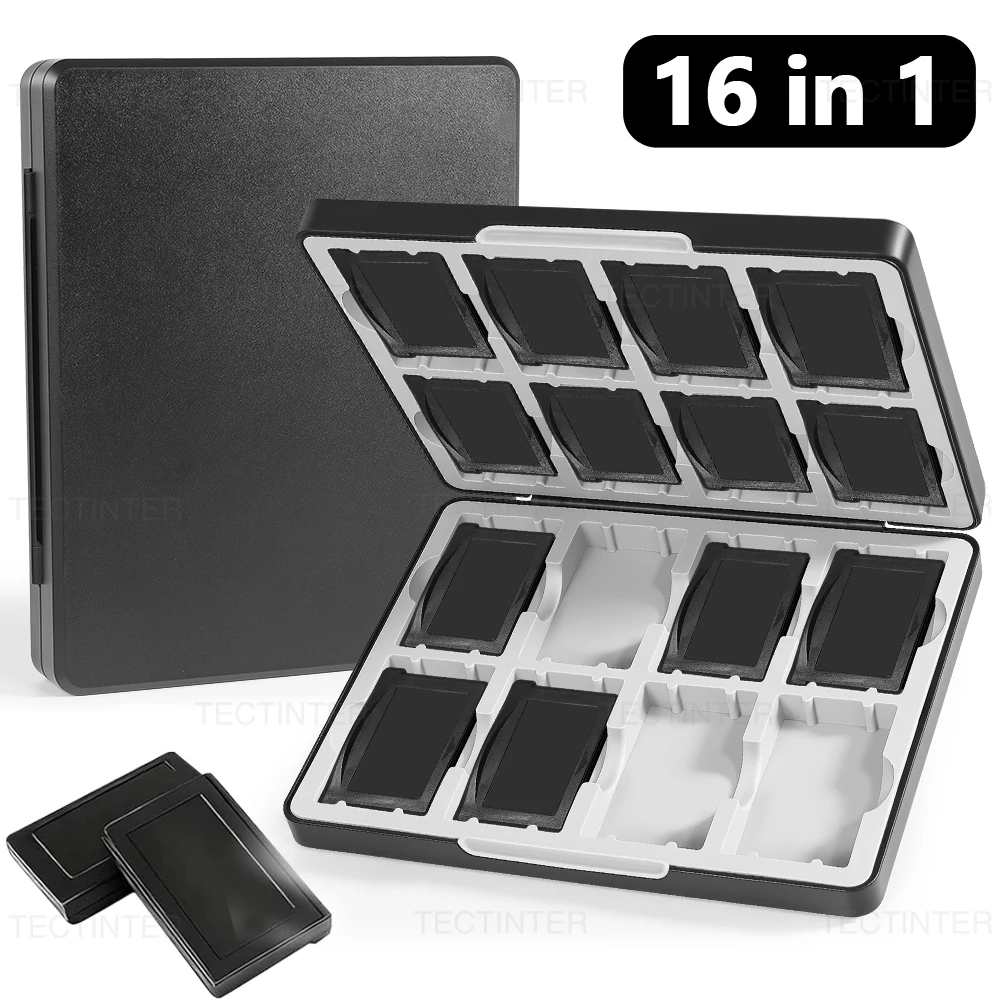 Caixa de armazenamento de cartões de jogos portátil 16 em 1, para GB/GBA/GBC BOY ADVANCE, magnética, de grande capacidade, à prova de poeira, acessórios para jogos
