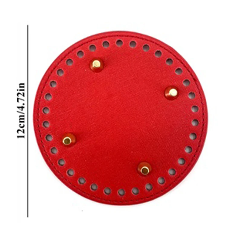 12cm skórzane dno torby okrągłe dno ze skóry PU do torby z dzianiny DIY ręcznie robione szydełkowe dno do części torby akcesoria