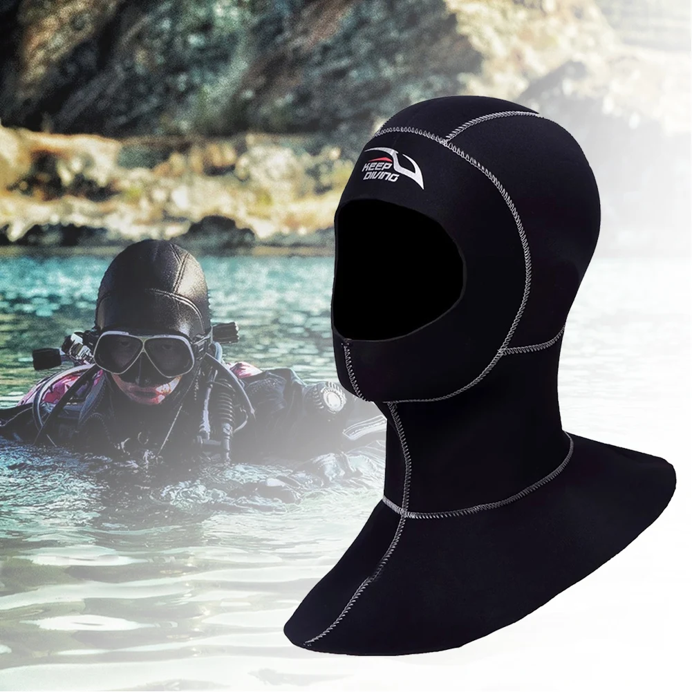 3MM Neoprene Scuba Diving Hood With Shoulder Snorkeling Equipment Hat Cap Winter Swim Warm Wetsuit Spearfishing Diver