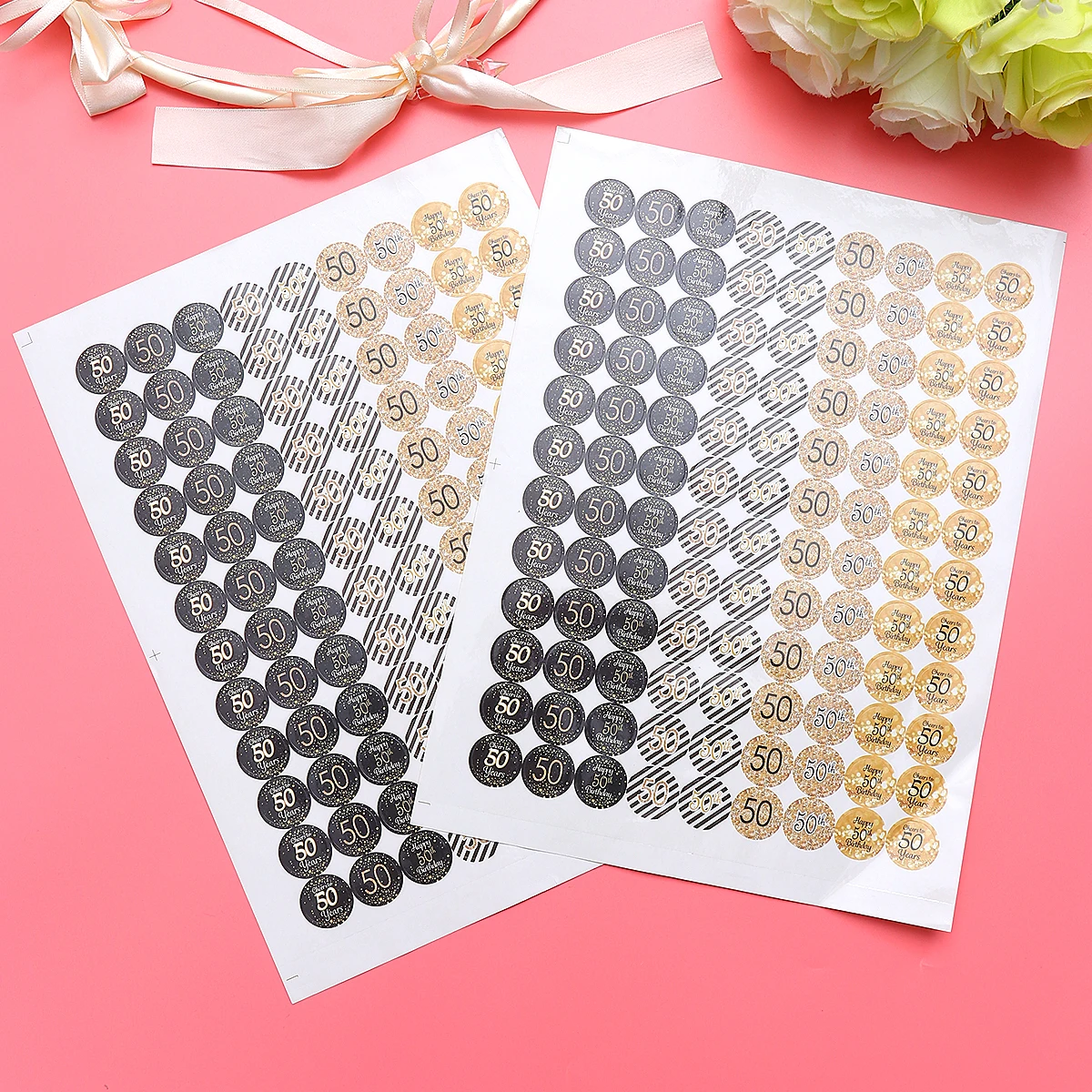 

2 Sheets Birthday Stickers Wrapping Paper Decorations Number for Party Halloween Wedding Anniversary