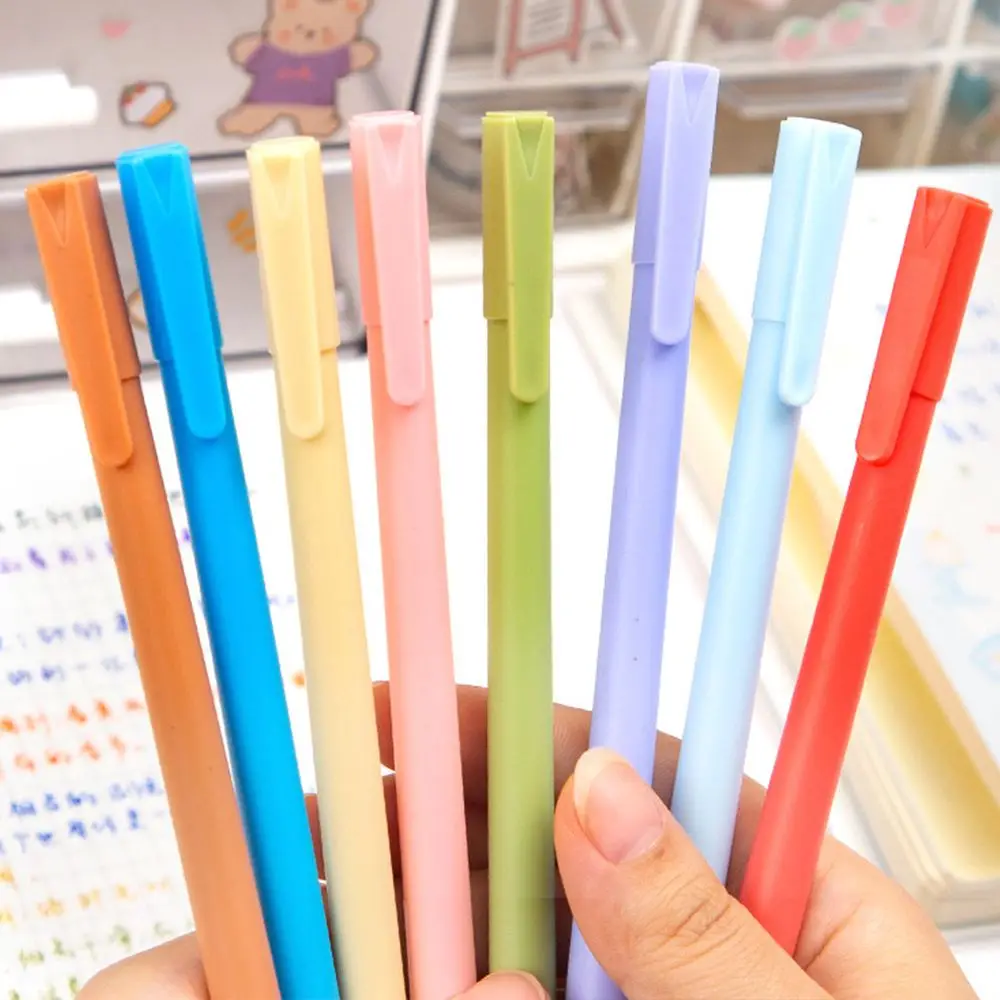 Gel Pen 0.5mm Refill Smooth Ink Writing Durable Signing Pen 5 Colors Vintage Color Macarons Pens Gift Set