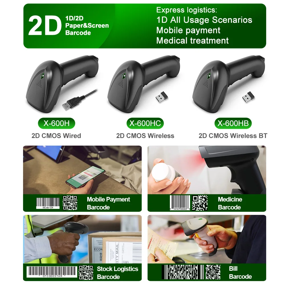 Xincode Portátil Con Cableado 1D/2D