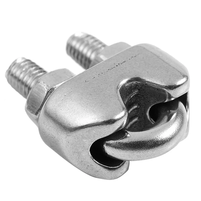 16Pcs Stainless Steel Cable Clip Saddle Clamp For Ropes 0.3Cm 3Mm Wire