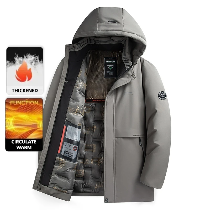 Top Grade Thick Fashion Casual Designer Outerwear Hooded Winter Warm Parka Coat Mens Newest Jacket Windbreaker Mens Clothes - Image 4