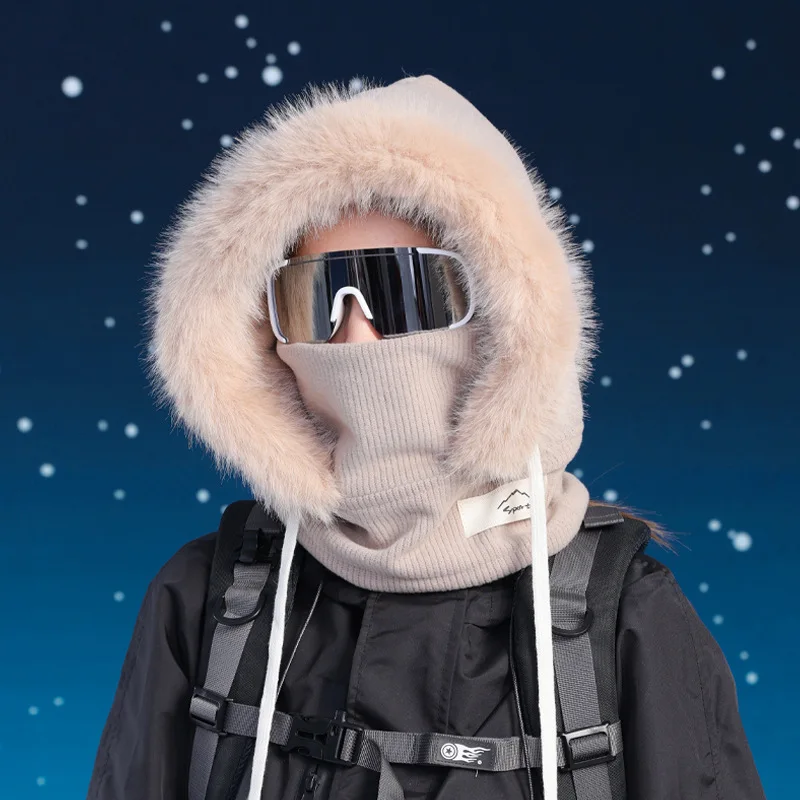 Wintermaske Schal All-in-One-Mütze gepolstert warm Gehörschutz Overhead-Mütze Damen Outdoor winddicht Gesichtsschattierung Lei Feng Hut Ski