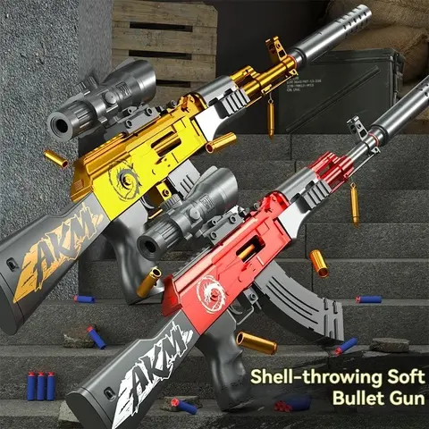 AK47 Soft Bullet Shell Ejecting Manual Toy Guns Rifle Sniper Airsoft Weapons Launcher Shooting Toys for Boys Adults CS Fighting