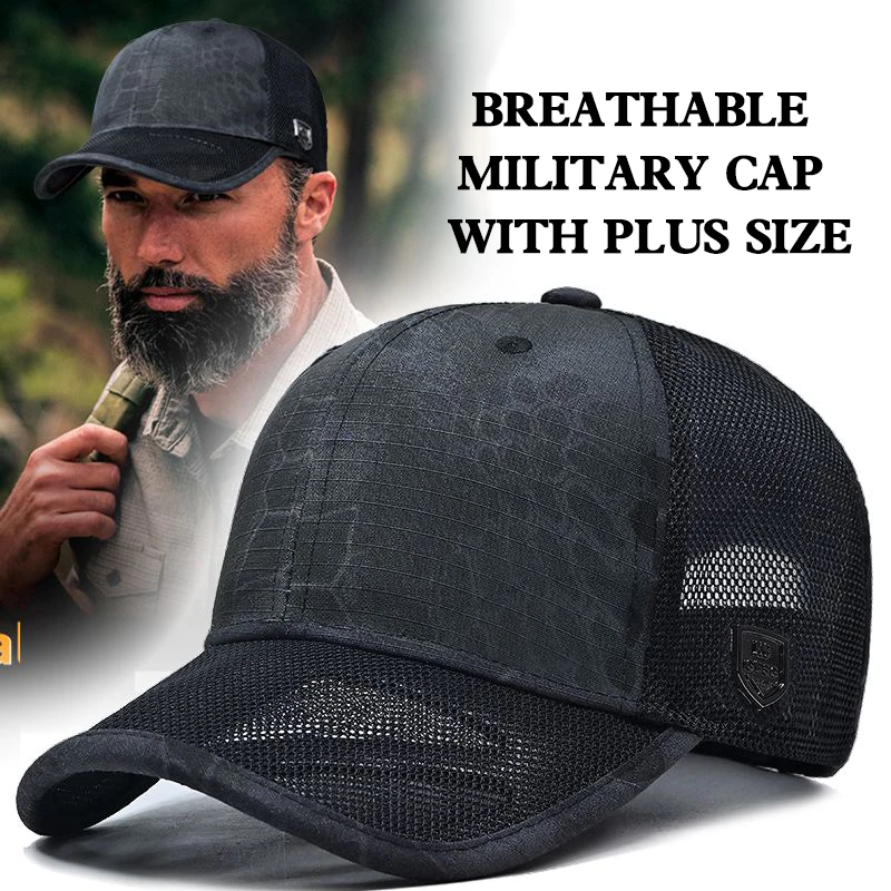 Python Pattern Camouflage Hat Men's Summer Breathable Thin Type Sunscreen Sun Hat Outdoor Camping Peaked Cap Men's Mesh Sun Hat