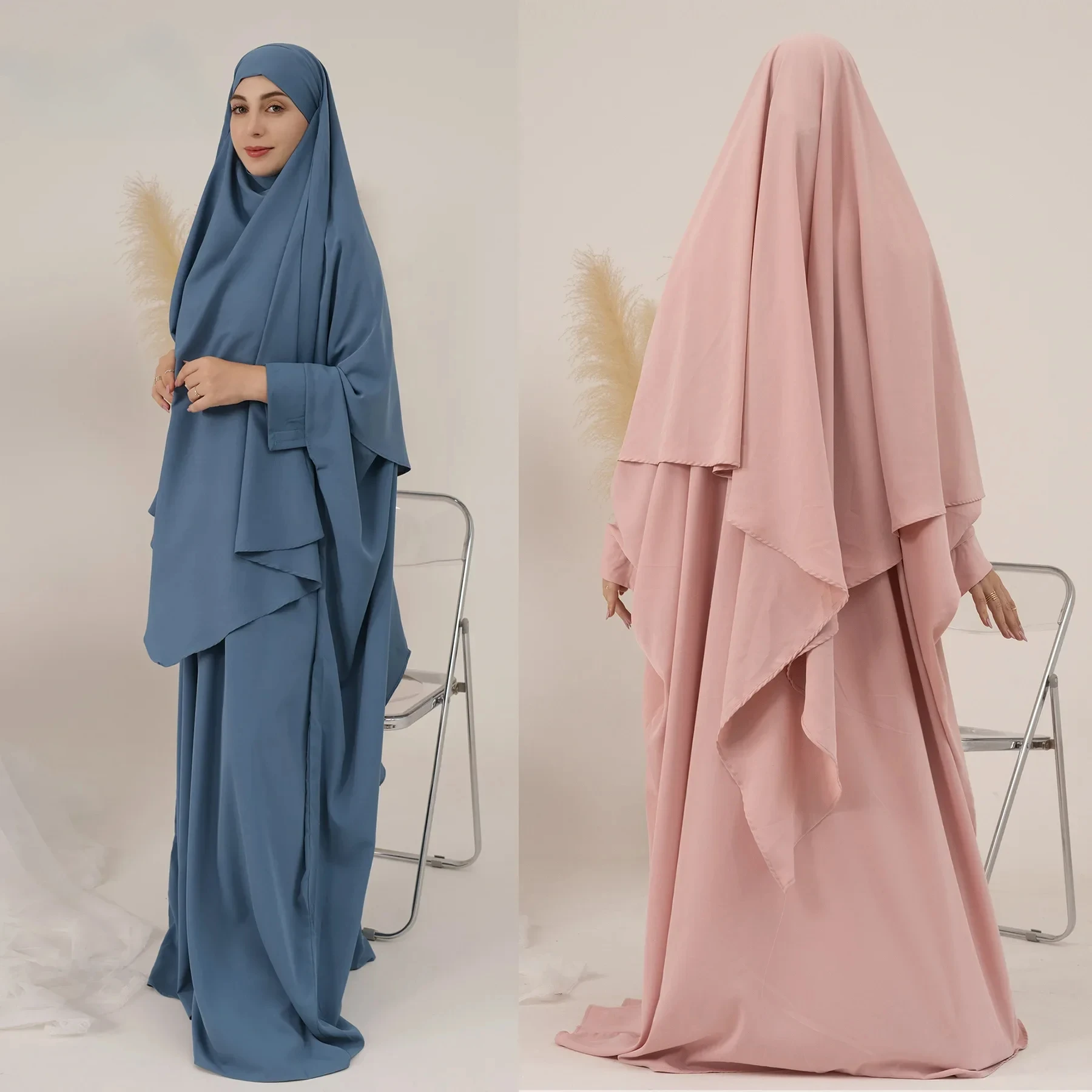 New Large-Swing Solid Color Bat-Sleeved Robe Dress Ceremony Abayas for Women Muslim Dress Evening Dresses Long Luxury Clothing