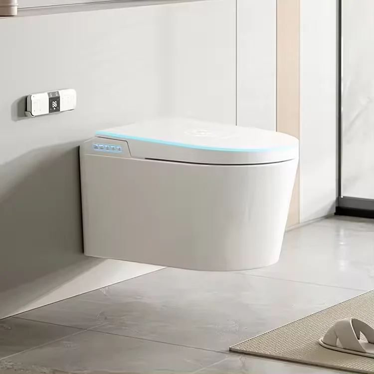 

Brand Smart Price Luxury Public Ceramics Automatic Wall Mounted Installation Built-in Water Tank Premium Toilet