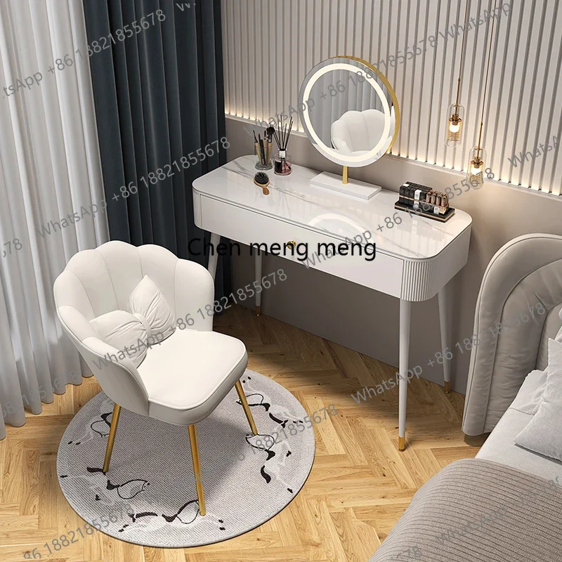 

Solid wood rock surface Makeup vanity Nordic luxury high-end design Dressing table white minimalism penteadeira home furniture