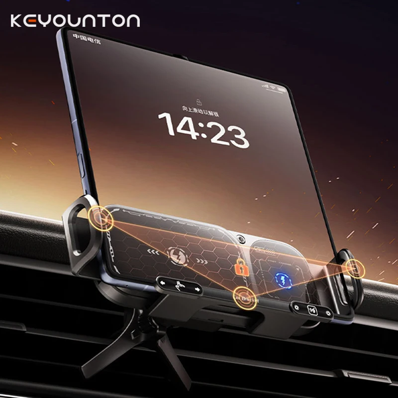デュアルコイル折りたたみ式車載高速ワイヤレス充電スタンド-samsung-galaxy-z-fold6-fold5-4-s25-s24-ultra-iphone-16-15-14-pro-max対応