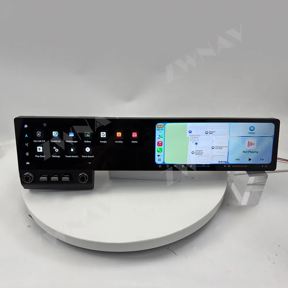 Dual Screen 12.3' Qualcomm Car GPS Android14 Navigation For Porsche 718/Boxster 2016-2023 Head Unit Multimedia Player Car Radio