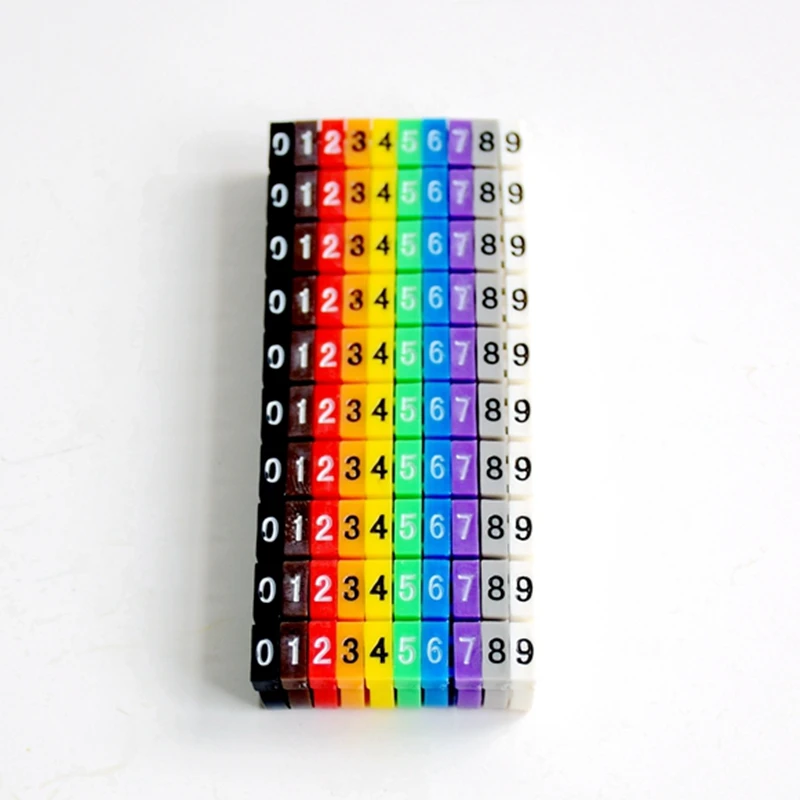 100PCS Networking Cable Number Clips Set 10 Colors Each of 10pcs Electronic Engineering Accessories for Cabling And Networking