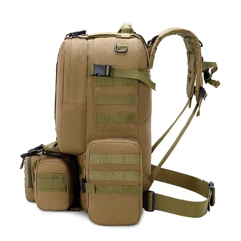 Mochila tática 4 em 1 impermeável para homens, bolsa esportiva Molle, ao ar livre, caminhadas, escalada, pesca do exército, viagem, mochilas para