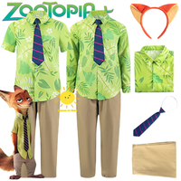 BEAST KINGDOM Nick Wilde Cosplay Costumes Zootopia Cosplay Summer Shirt Tie Nick Suits Halloween Carnival Cos Adult Unisex Gifts