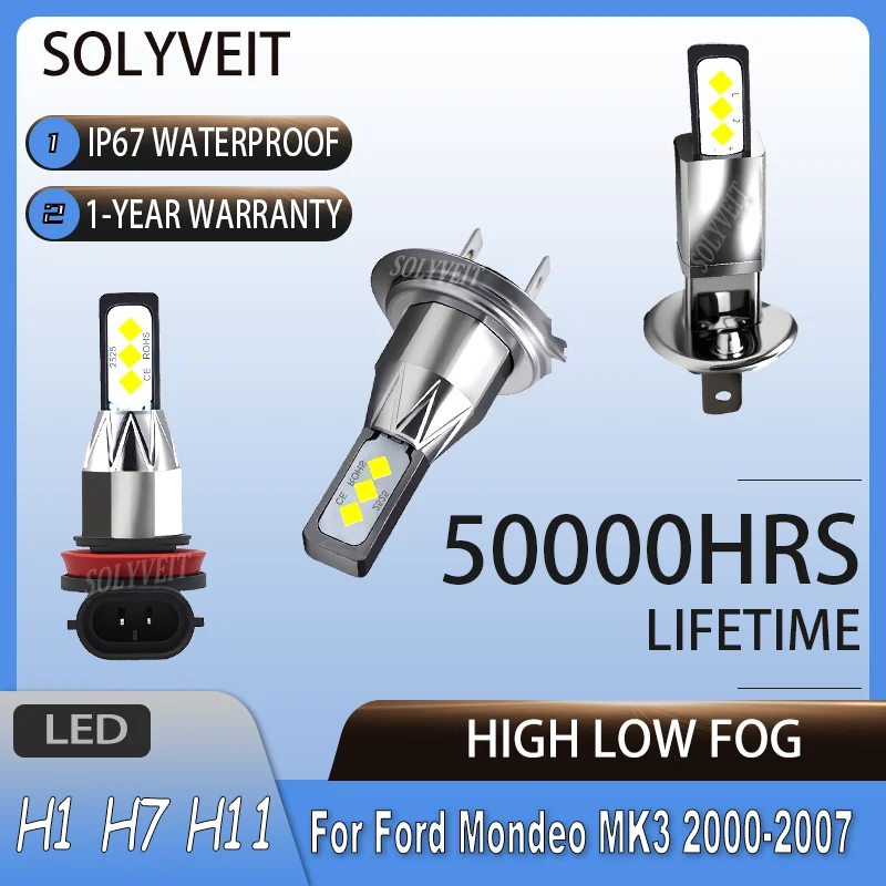 

reliable Prevent Eye Strain H1 H7 H11 HIGH LOW FOG LED Headlights For Ford Mondeo MK3 2000 2001 2002 2003 2004 2005 2006 2007