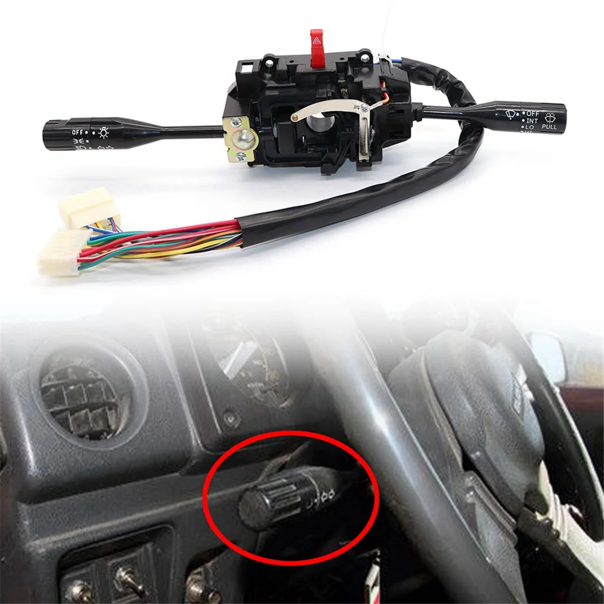 #657K Automotive Turn Signal Switch Multi-Function Combination Switch for Suzuki Samurai 1985-1995 37400-83410 (Black)