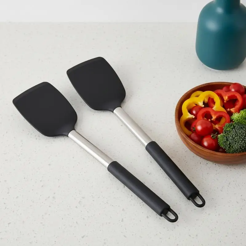 High Temperature Resistant Silicone Spatula Set Nonstick Turner for Steak Cooking and Baking Tasks in Professional Kitchen