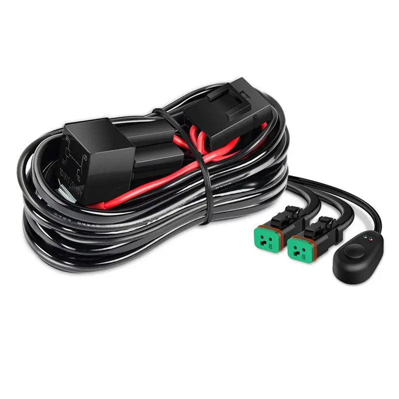 Wiring Harness Kit For LED Light Bar-2 Core DT Design, 3 Meter 40A Relay& 30A Fuse With Switch For Truck UTV ATV-X59A