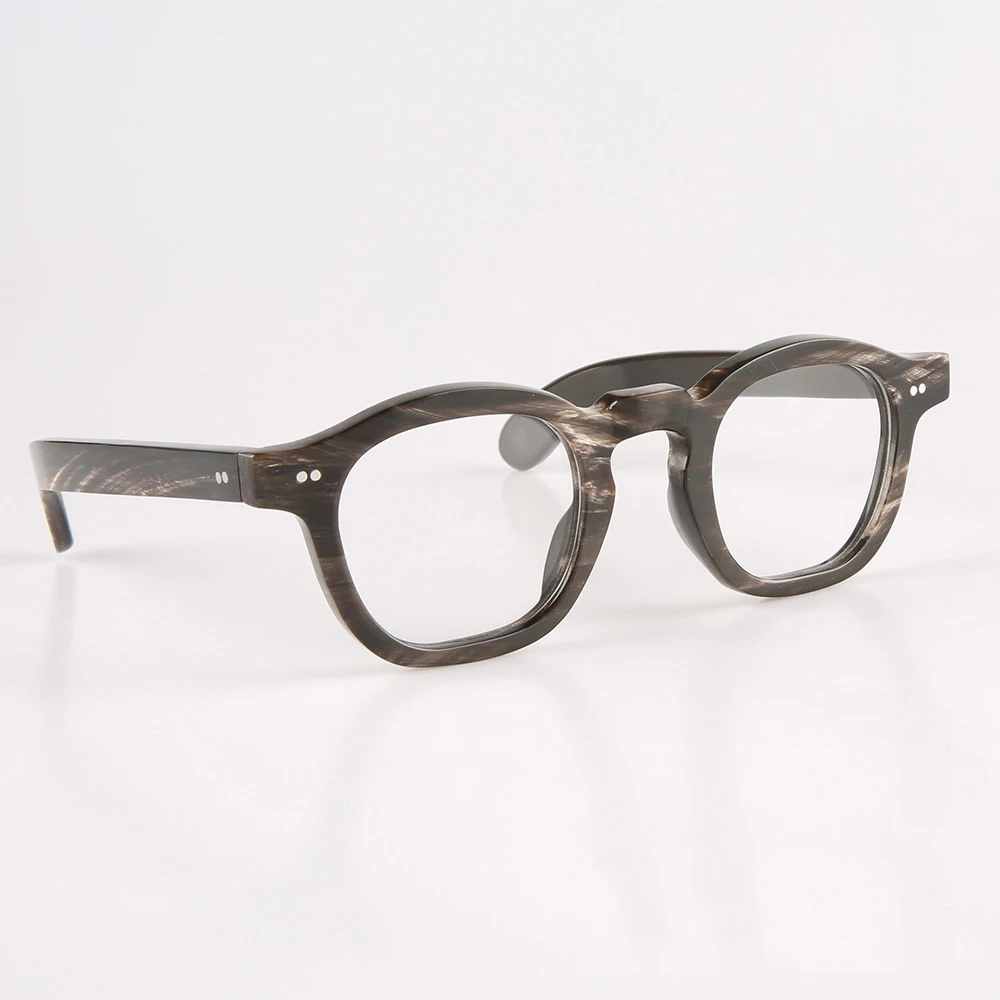 Eyeglass Frames Unique Square Vintage Retro Stripes Eyeglasses Handmade Buffalo Horn Reading Prescription Man's Glasses Frames