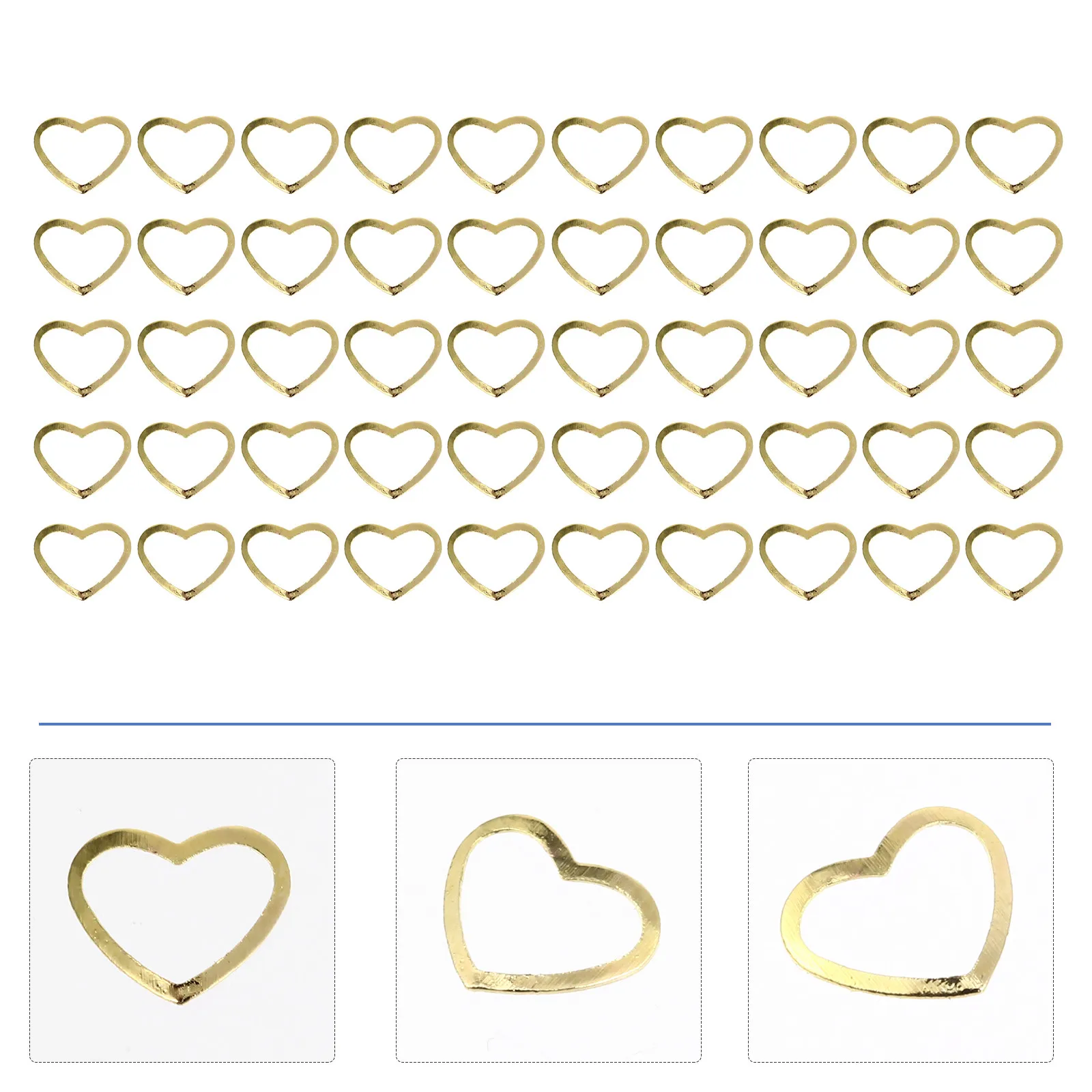 500Pcs Heart Shaped Nail Charm Rivet Metal Nail Art Sticker Manicure Jewelry Decoration Creative Design Suitable for Party Salon