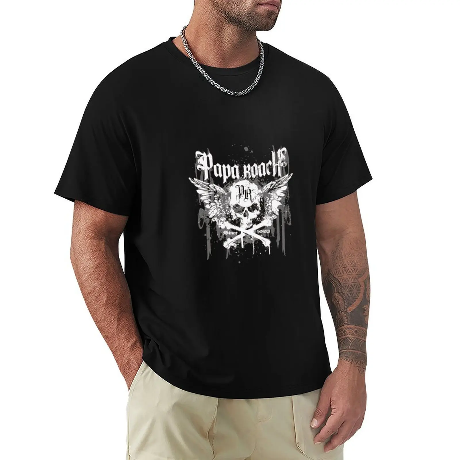

papa roach band T-Shirt fashion shirts anime shirt kawaii clothes Man t-shirt black t shirts for men