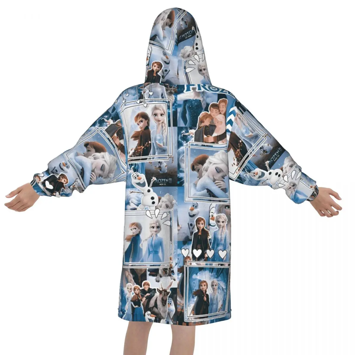 子供用冷凍プリンセスブランケット,フード付きスウェットシャツ,女の子用パジャマ