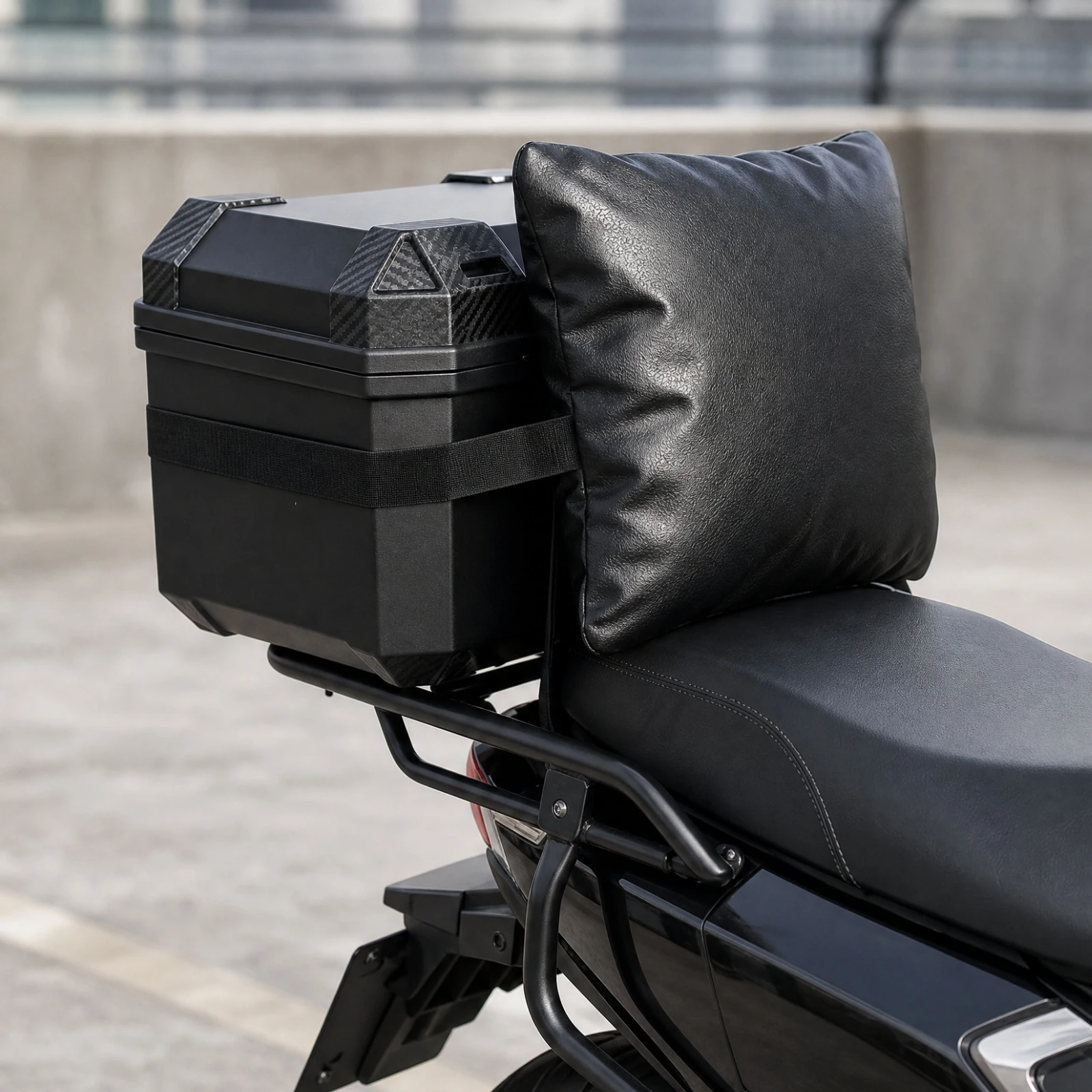 Motorcycle Rear Box Backrest Cushion Waterproof Electric Bike Rear Box Backrest Cushion Soft High-Resilience for Everyday Rides