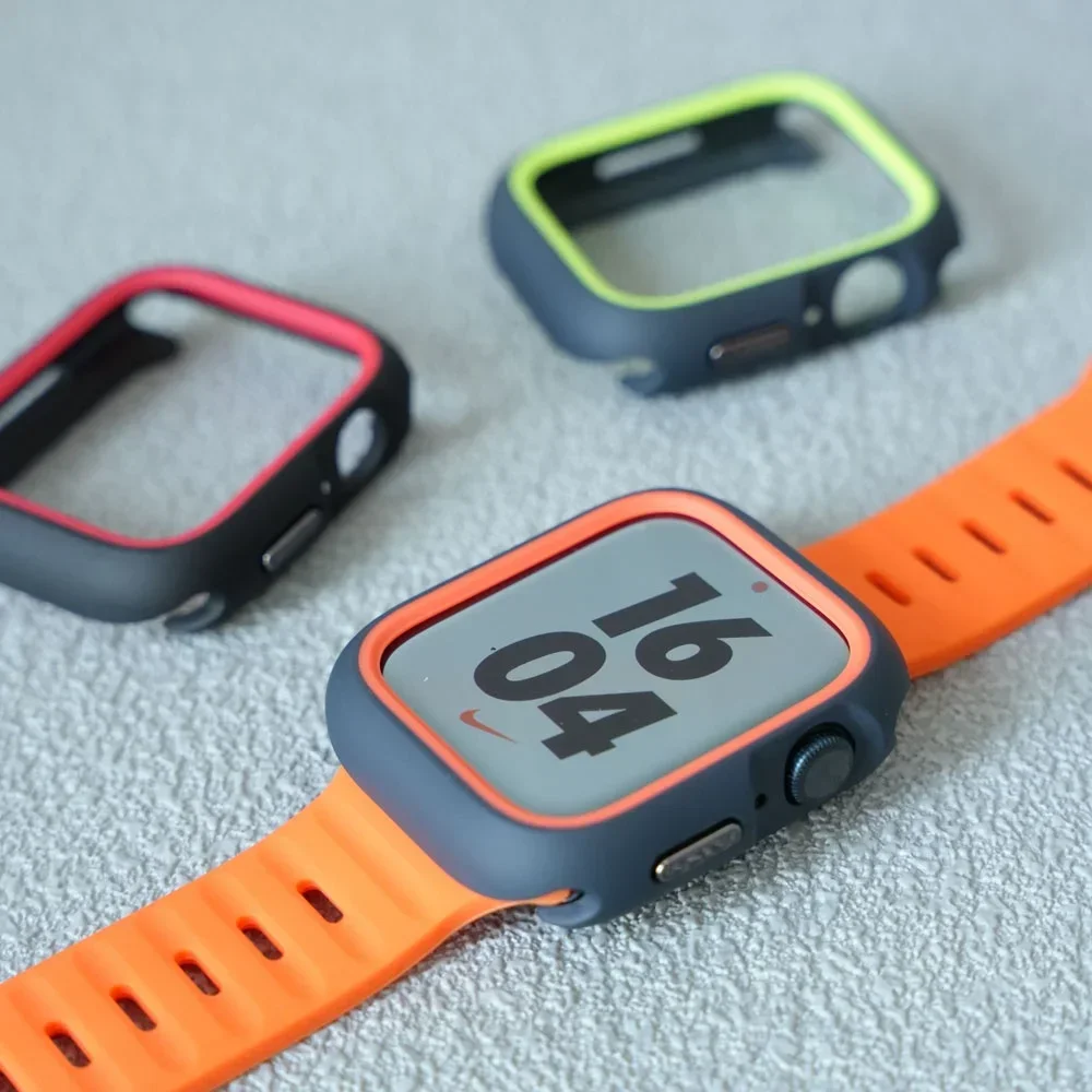 TPU Case+Silicone Strap for Apple Watch Band ultra 49mm 42mm 38mm Sport Band for iwatch series9 8 7 6 SE 5 4 45mm 44mm 40mm 41mm