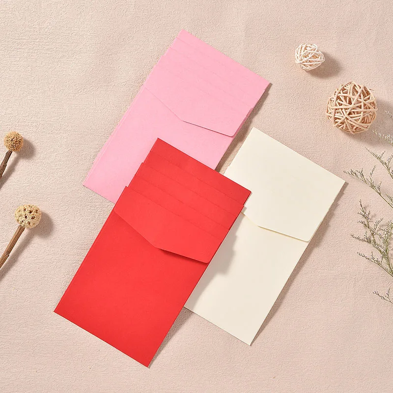 

50pcs Kraft Paper Envelope Red Pink 142x105mm Wedding Invitations Business Supplie Postcard Giftbox Packaging Storage Stationery