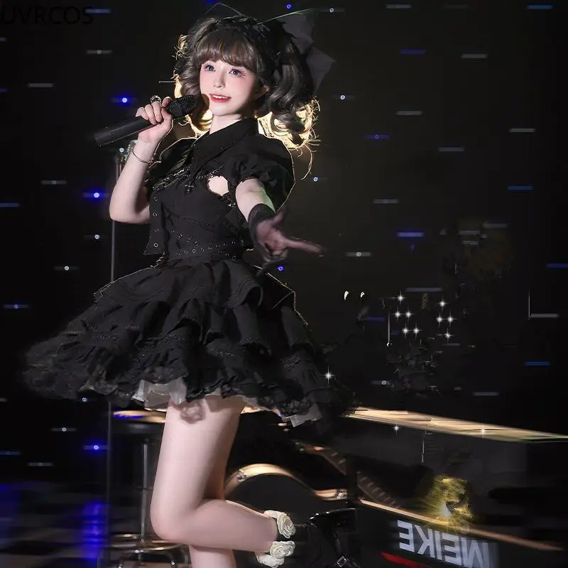 Abito Lolita Jsk gotico vittoriano Mini abito da festa stile principessa con fasciatura vintage Y2k per donne Estetico punk Giappone ragazze