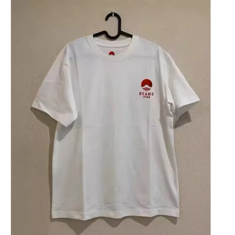 Japanese Korean Fashion Brand Embroidery Good Quality Round Neck Tees Casual T-shirt Men Women Unisex Loose Cotton Short Sleeve