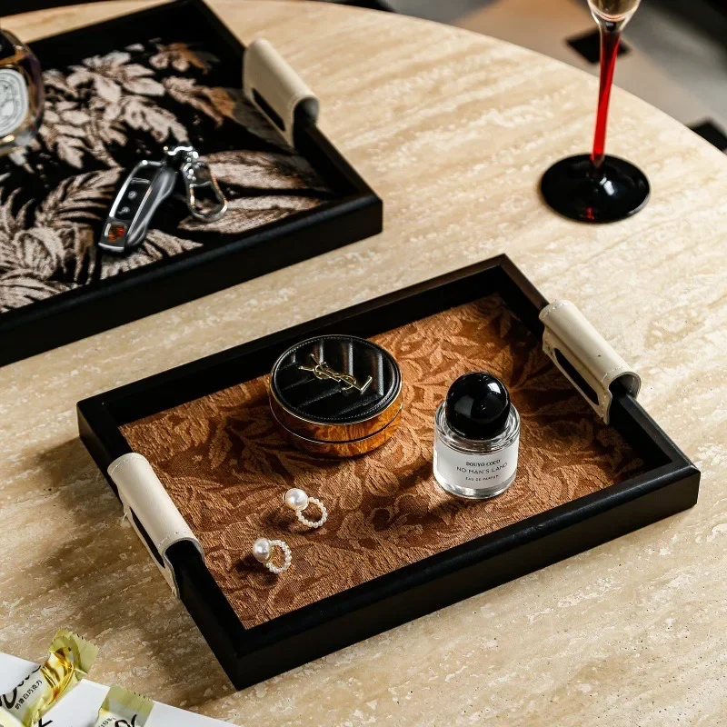Vintage Wooden Aromatherapy Tray, Natural Solid Wood Jewelry & Key Organizer for Living Room Bedroom, Minimalist Entryway Decor
