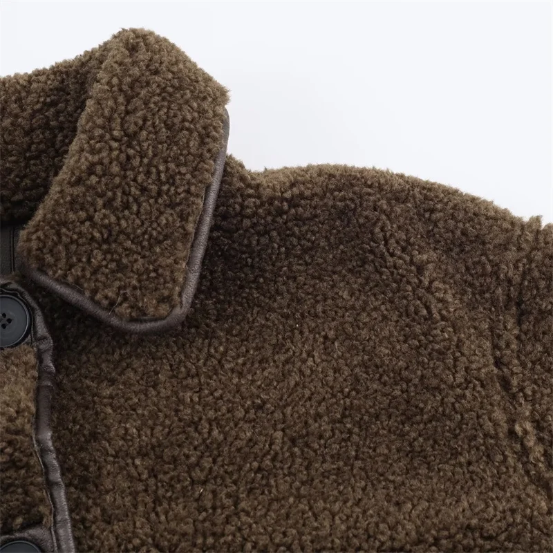 Damesjas Herfstjas Omkeerbaar bont en leer Damesoverjas Corduroy leren jas