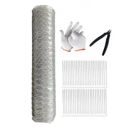 Chicken Wire Mesh Poultry Mesh Fence Hexagonal Galvanized Chicken Fencing Cage Wire Mesh Roll Sturdy Garden Fence Barrier for