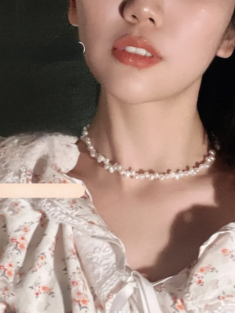aurora-mirror-surface-irregular-baroque-pearl-necklace-s925-silver-natural-petal-beads-necklace-modern-style-women's-jewelry