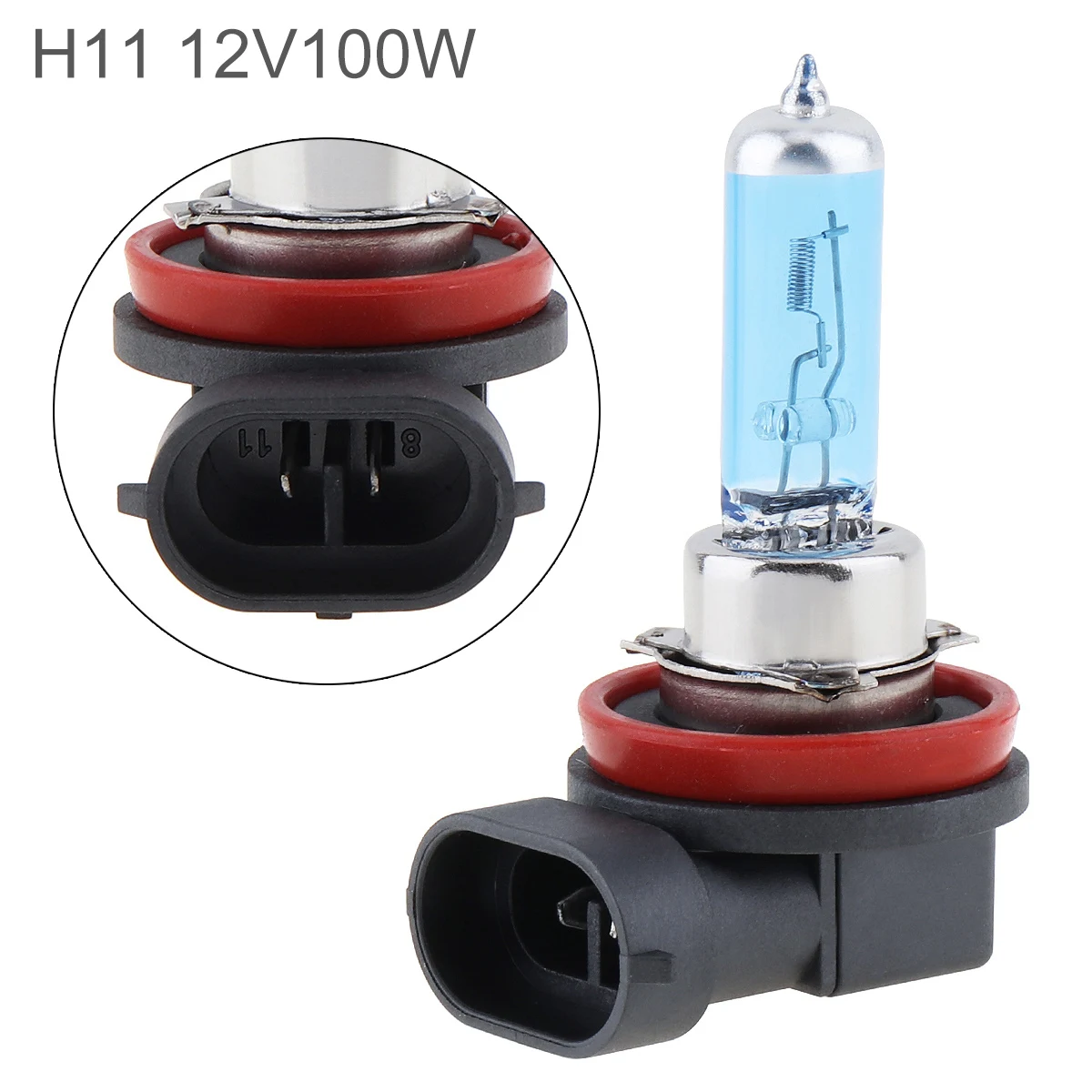 12V 100W H11 Car Halogen Lamp Headlight Bulb Super Bright 5000K White Light Auto Front Headlight Fog Light Bulb