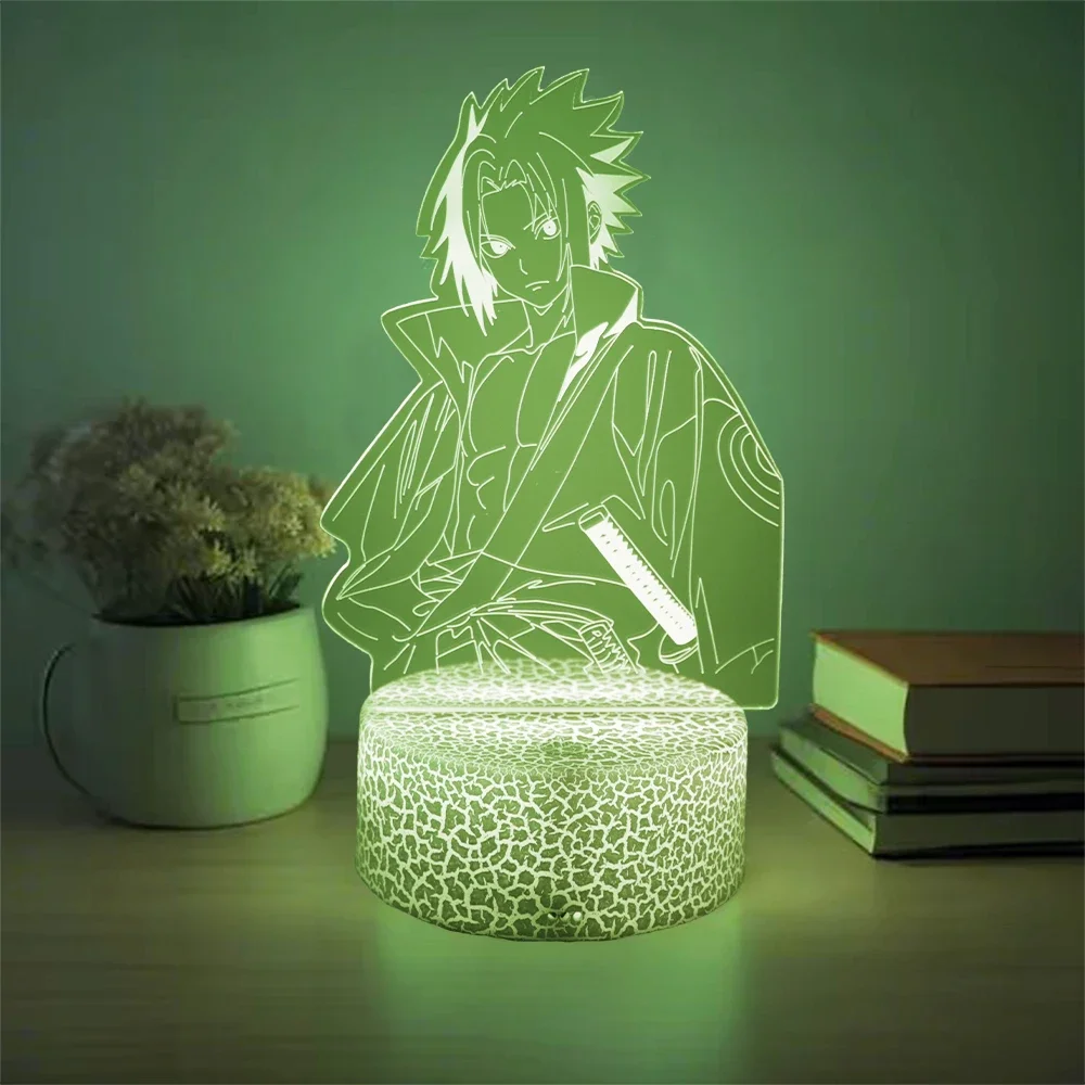 Anime Uchiha Sasuke Night Light Lampara Led Escritorio Touch Lamp Stuff for Your Room Lampe De Chevet Decoration Desk Lighting