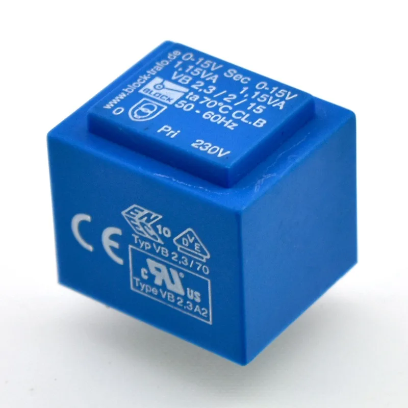 VB2.3/2/15 Full Resin Encapsulated Safety Isolation PCB Transformer 15V Dual Secondary