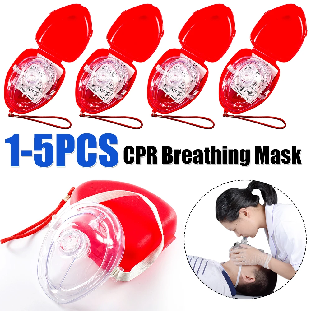 Reusable CPR Mask Professional CPR Breathing Respirator Artificial Respiration Training Masks Emergency Rescue Supply