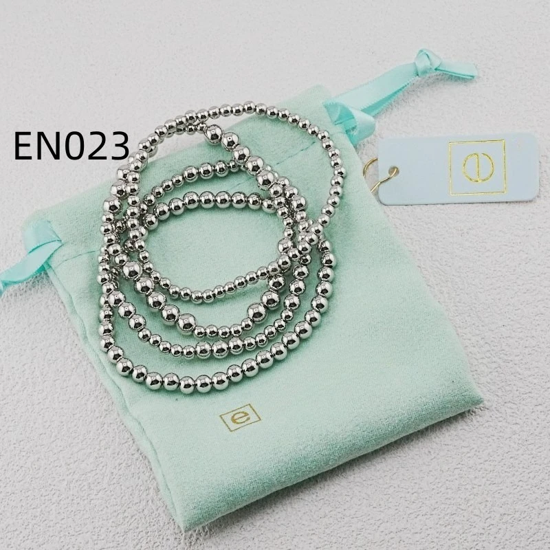 

VKVVA Fashion Jewelry Stack Layering Beads Silver-plated Bracelets, A Set of 4 Pcs for Women Birthday Gifts