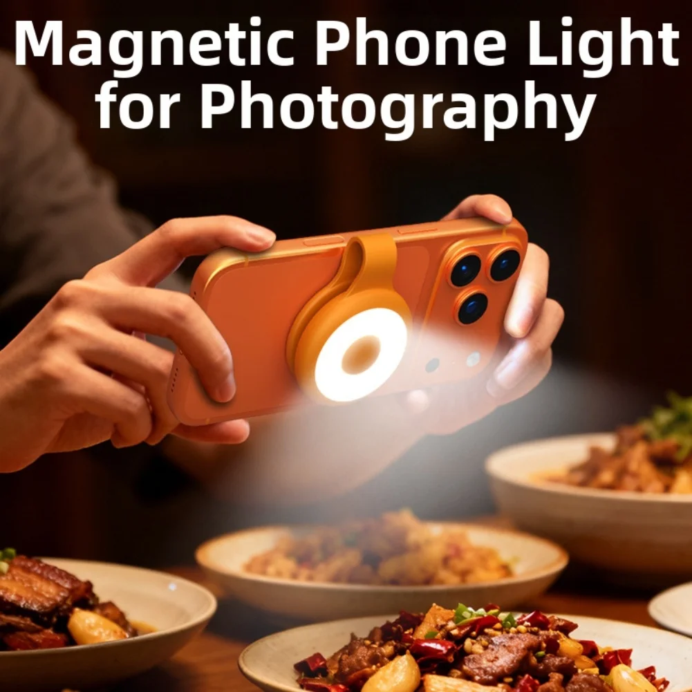 USB Rechargeable Phone Fill Light 5 Modes Magnetic Clip Light For Outdoor Sports & Night Use Selfie Assistant Camera Soft Light