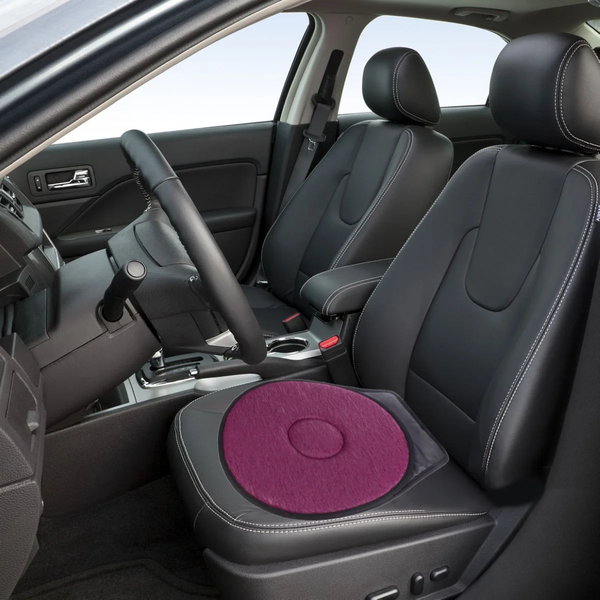 

360 Degree Rotating Car Seat Cushion Red Single Breathable Anti Base Elderly Pregnant Home Office Airplane Lightweight