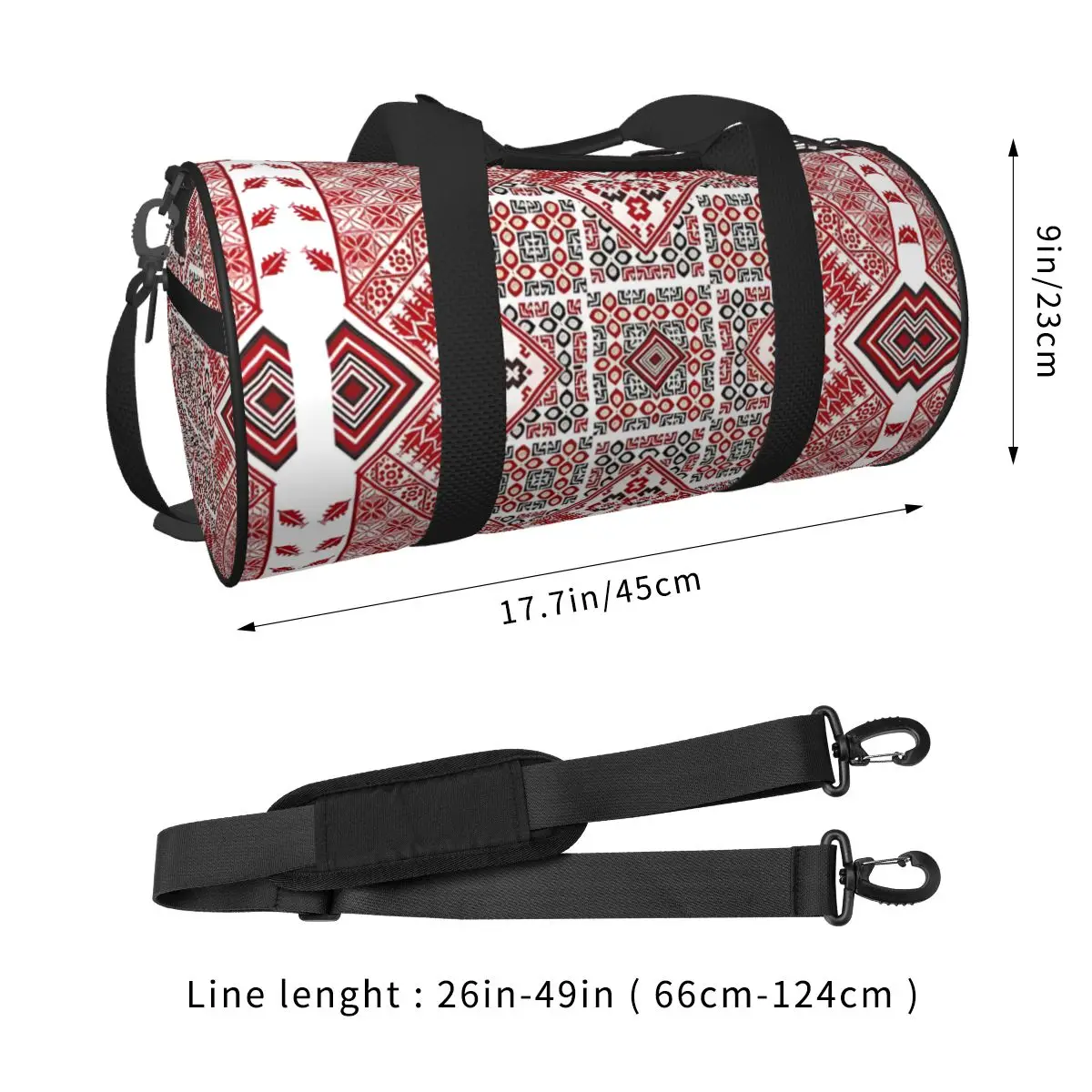 Palestinine Jordanian Gym Bag Embroidery pattern Luggage Sports Bags Men Design Large Cute Fitness Bag Weekend Handbags