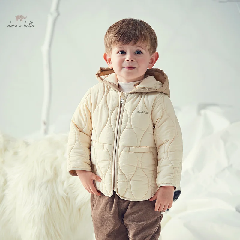 Dave Bella Children Boys Coat Parkas Clothes 2023 Winter New Fashion Casual Top Cool Hooded Outerwear Outdoor Sport DB4237246