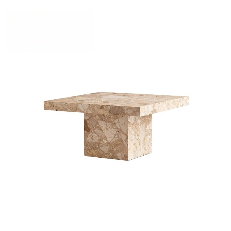 Brown marble center table living room furniture rectangular retro marble coffee table temporary side table