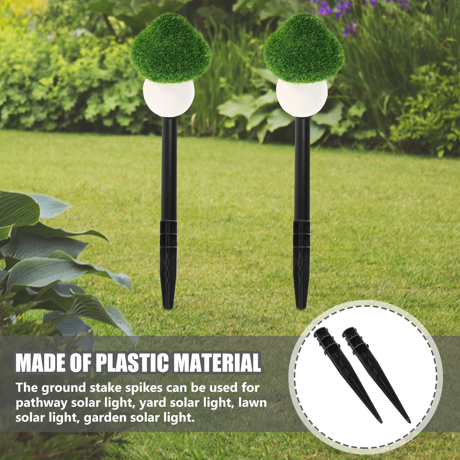 

2Pcs Sturdy Plastic Replacement Stakes for Pathway Garden Solar Lights Easy to Insert Spike Stakes for Outdoor Lights