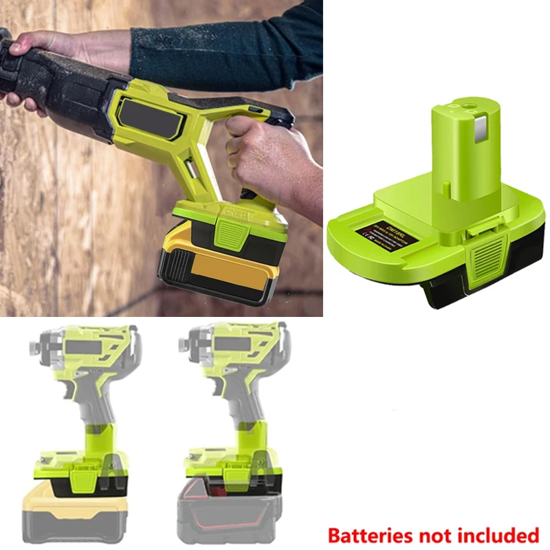 conversao adaptador de bateria conversivel para ryobi power tool baterias 20v milwaukee 18v baterias de litio dm18rl 01