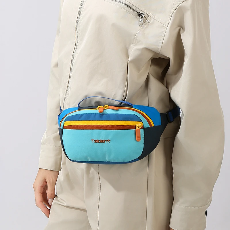 Marsupio sportivo unisex in nylon personalizzato, marsupio leggero di grande capacità, borsa a tracolla da viaggio da donna, petto per pendolari da uomo